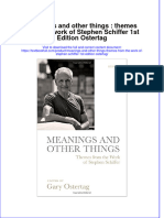 Download textbook Meanings And Other Things Themes From The Work Of Stephen Schiffer 1St Edition Ostertag ebook all chapter pdf 