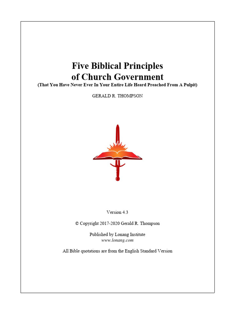 Five Biblical Principles Church Government | PDF | Priest | Sacraments