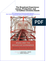 Textbook Music and The Broadcast Experience Performance Production and Audiences 1St Edition Christina Baade Ebook All Chapter PDF