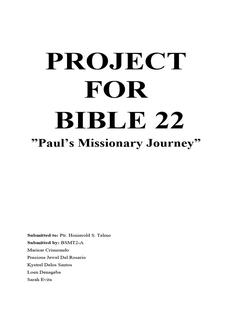 Bible Project - Paul's M. Journey | PDF | Paul The Apostle | Acts Of ...
