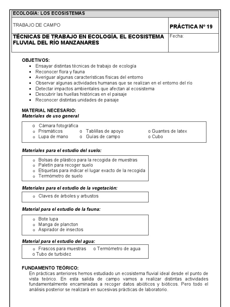 Practica de Ecologia 1 | PDF | Río | Ecosistema