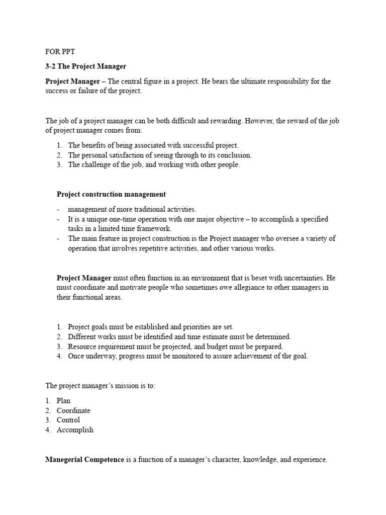 Project Manager Roles & Challenges | PDF