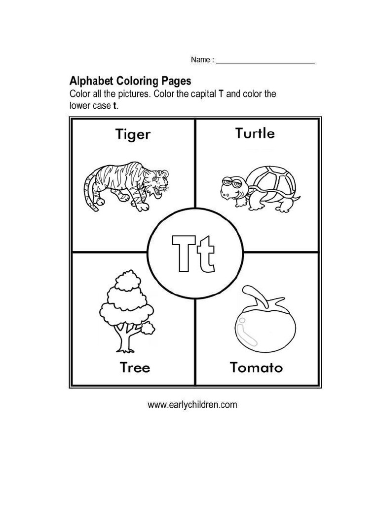 Coloring Alphabet T | PDF