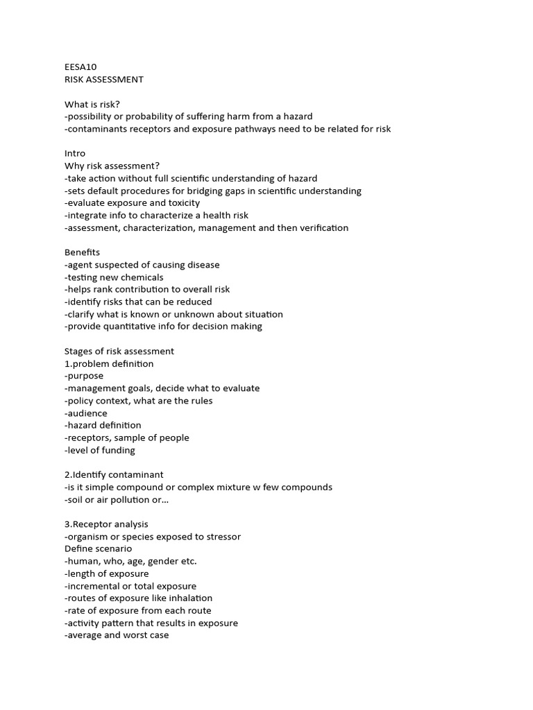 Eesa10 Risk Assessment Pdf Risk Risk Assessment
