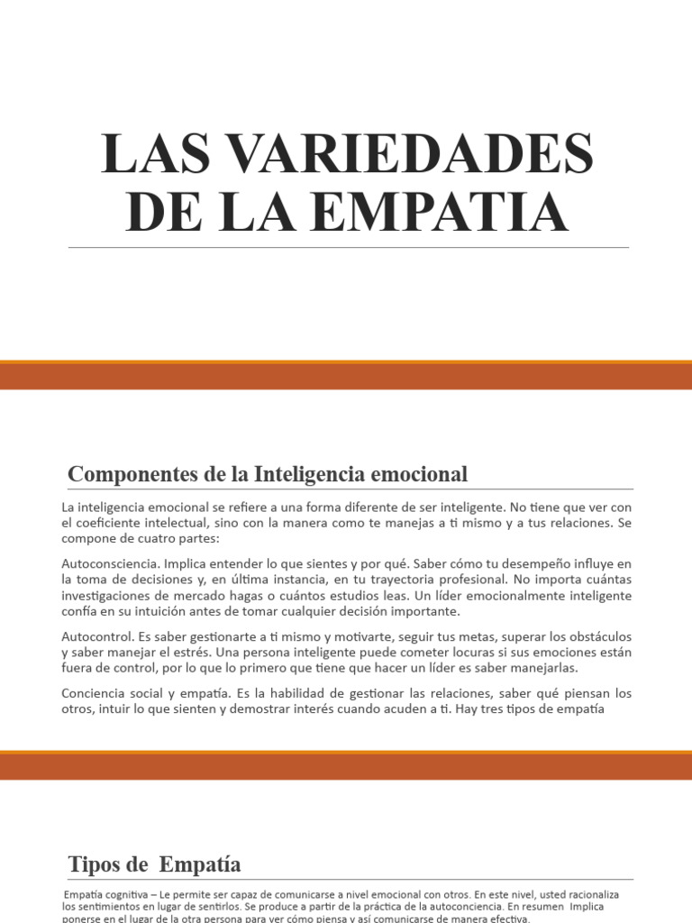 Variedades de la Empatía y su Impacto | PDF | Empatía | Las emociones
