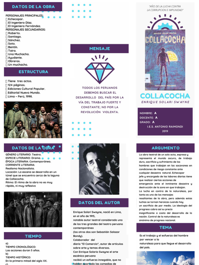 Triptico Folleto Collacocha Enrique Solari Swayne - MARCLIUST | PDF