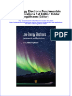PDF Low Energy Electrons Fundamentals and Applications 1St Edition Oddur Ingolfsson Editor Ebook Full Chapter