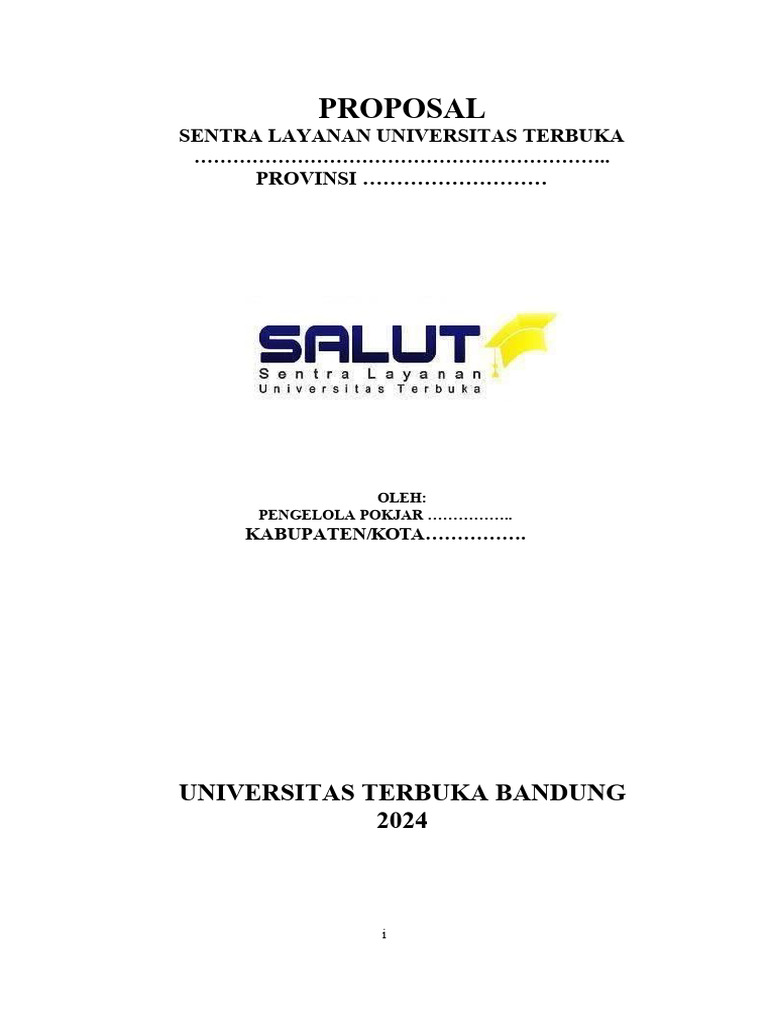 Proposal Pendirian Sentra Layanan UT | PDF