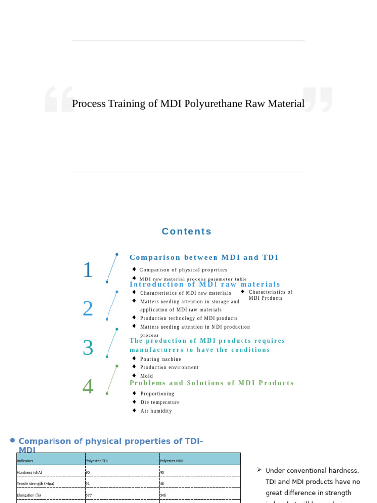 MDI Raw Material Process Training Guide | PDF | Strength Of Materials ...