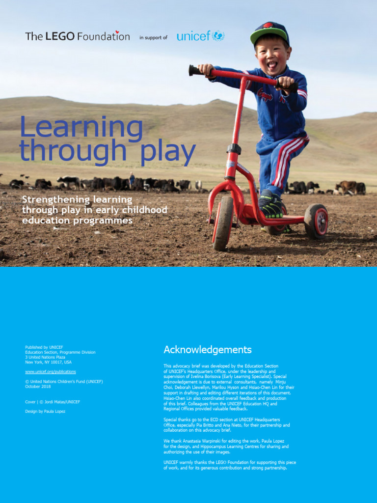 Unicef Lego Foundation Learning Through Play Pdf Preschool Learning