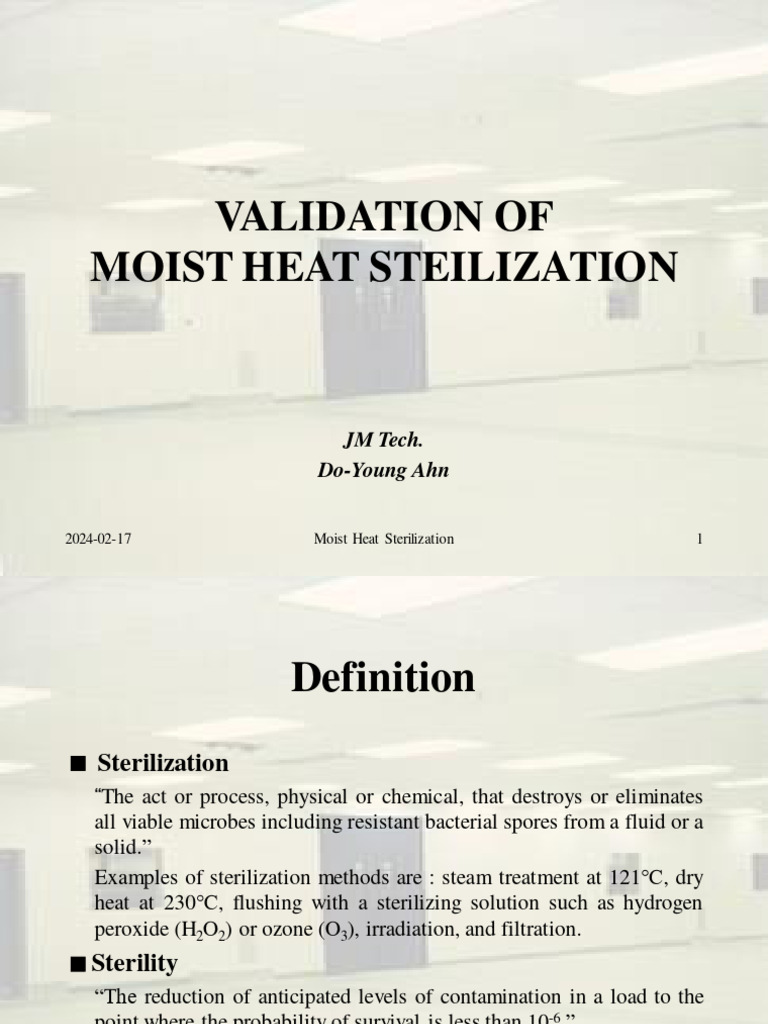 Moist Heat Sterilization Validation Guide | PDF | Sterilization ...