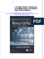 PDF Machining of Light Alloys Aluminum Titanium and Magnesium 1St Edition Diego Carou Editor Ebook Full Chapter