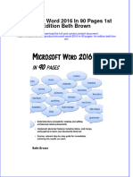 Textbook Microsoft Word 2016 in 90 Pages 1St Edition Beth Brown Ebook All Chapter PDF