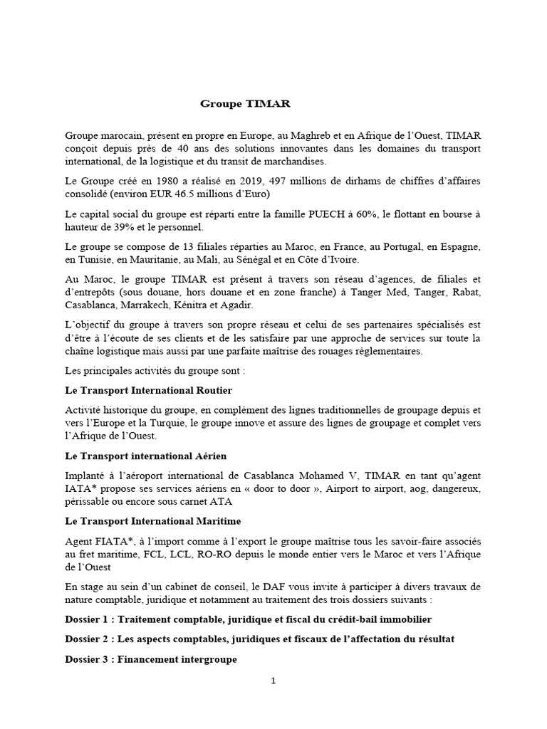 Solutions logistiques du Groupe TIMAR | PDF | Maroc | Économie