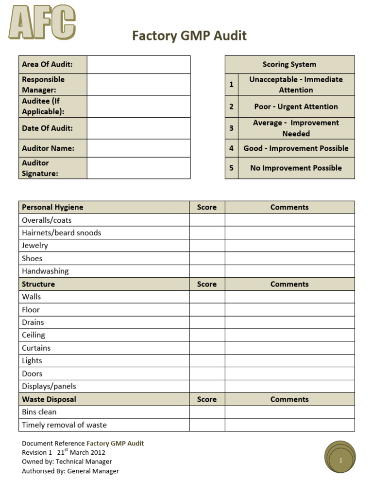 H&H Audit Blank Factory GMP Audit | PDF | Computers