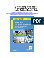 Textbook Novel Dairy Processing Technologies Techniques Management and Energy Conservation 1St Edition Megh R Goyal Ebook All Chapter PDF