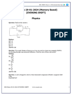 18183-JEE Main 2024 (January 29 Shift 2) Physics Question Paper With Solutions [PDF]