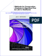 Download textbook Numerical Methods For Conservation Laws From Analysis To Algorithm First Edition Jan S Hesthaven ebook all chapter pdf 