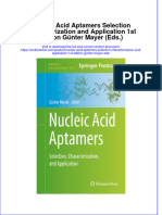 Textbook Nucleic Acid Aptamers Selection Characterization and Application 1St Edition Gunter Mayer Eds Ebook All Chapter PDF