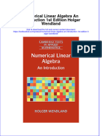 Download textbook Numerical Linear Algebra An Introduction 1St Edition Holger Wendland ebook all chapter pdf 