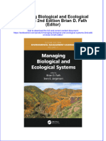 PDF Managing Biological and Ecological Systems 2Nd Edition Brian D Fath Editor Ebook Full Chapter