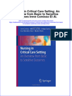 Download textbook Nursing In Critical Care Setting An Overview From Basic To Sensitive Outcomes Irene Comisso Et Al ebook all chapter pdf 