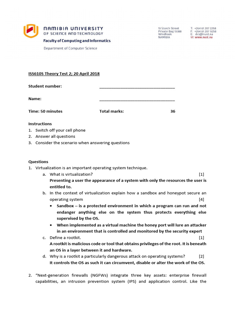 Theory Test 2 Memo Download Free Pdf Firewall Computing Risk