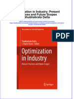 Download textbook Optimization In Industry Present Practices And Future Scopes Shubhabrata Datta ebook all chapter pdf 