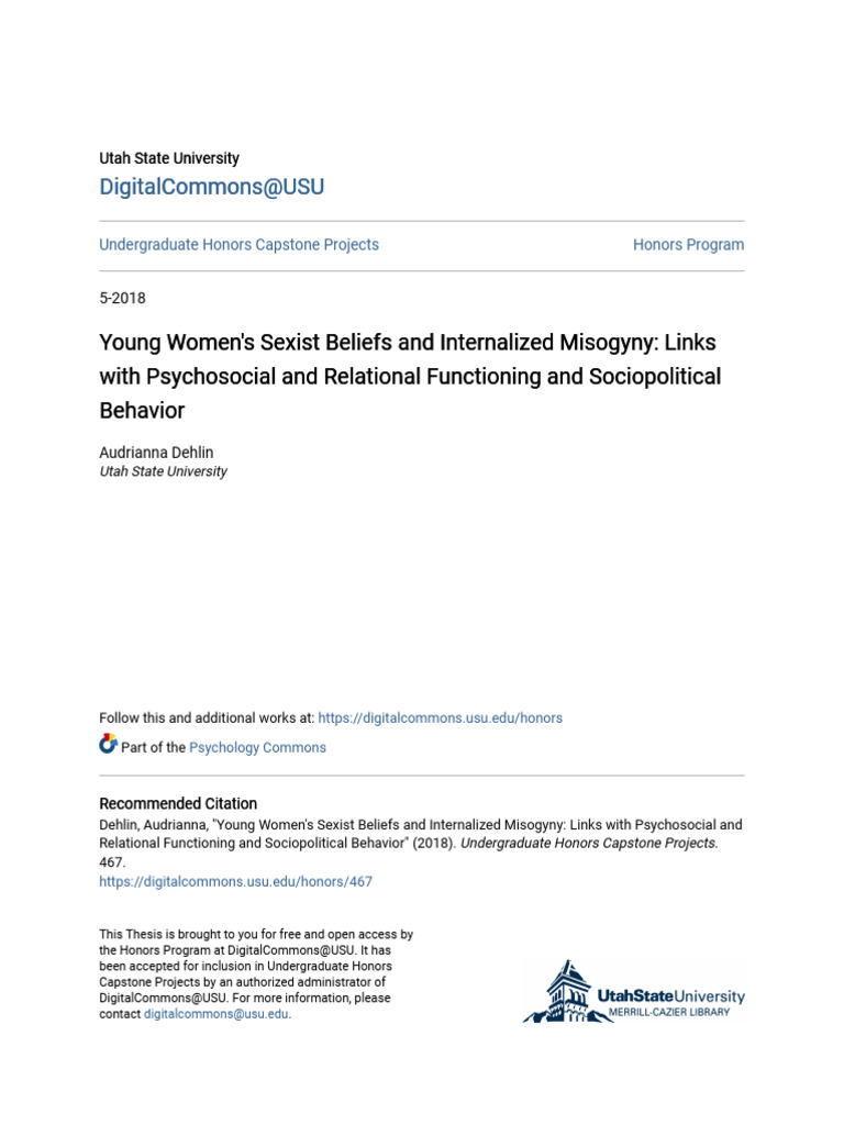 Young Womens Sexist Beliefs and Internalized Misogyny - Links Wit | PDF ...