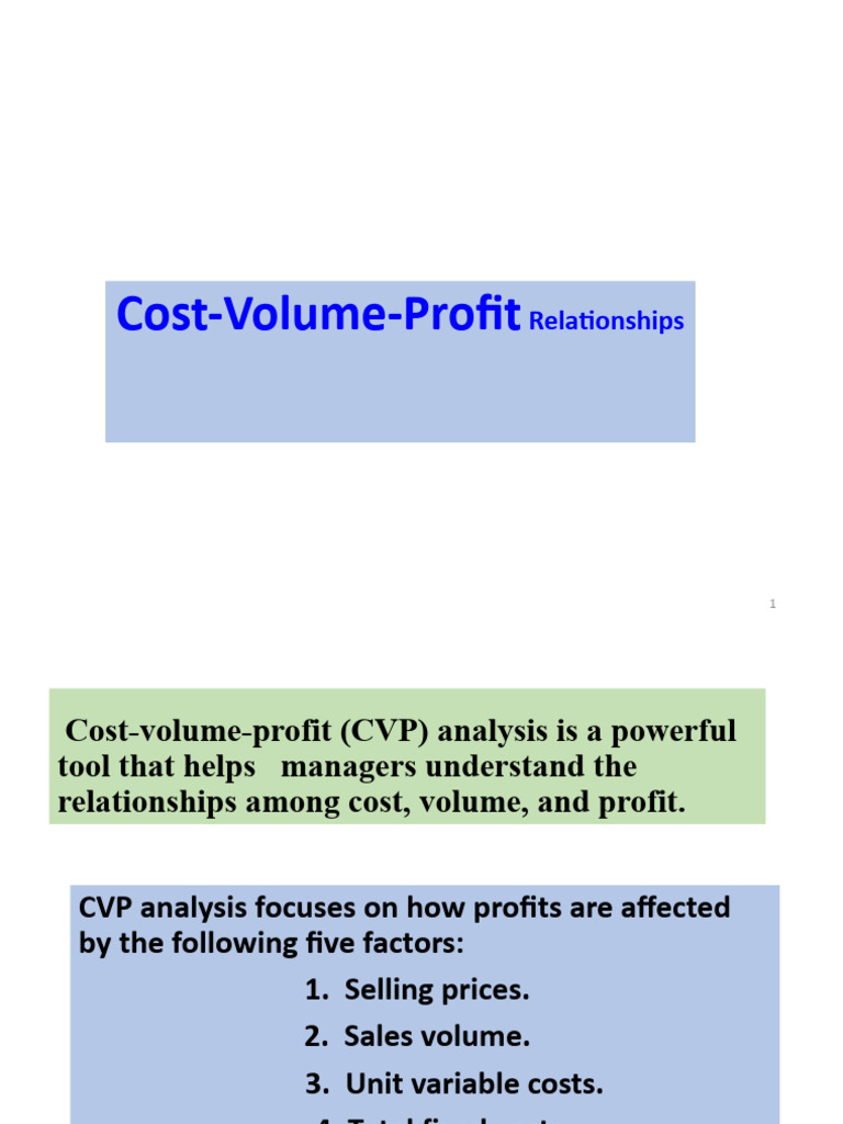 Cost-Volume-Profit Analysis Explained | PDF | Business Economics ...