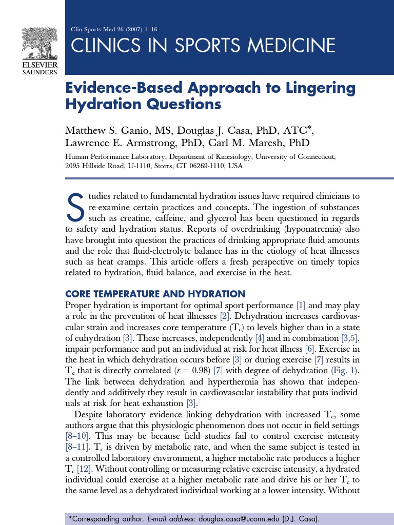05-Evidence-Based Approach To Lingering Hydration Questions | PDF ...