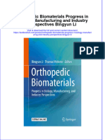 Textbook Orthopedic Biomaterials Progress in Biology Manufacturing and Industry Perspectives Bingyun Li Ebook All Chapter PDF