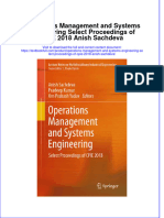 PDF Operations Management and Systems Engineering Select Proceedings of Cpie 2018 Anish Sachdeva Ebook Full Chapter