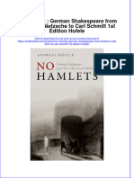 Download textbook No Hamlets German Shakespeare From Friedrich Nietzsche To Carl Schmitt 1St Edition Hofele ebook all chapter pdf 