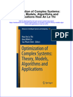 PDF Optimization of Complex Systems Theory Models Algorithms and Applications Hoai An Le Thi Ebook Full Chapter