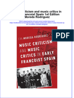 Textbook Music Criticism and Music Critics in Early Francoist Spain 1St Edition Moreda Rodriguez Ebook All Chapter PDF