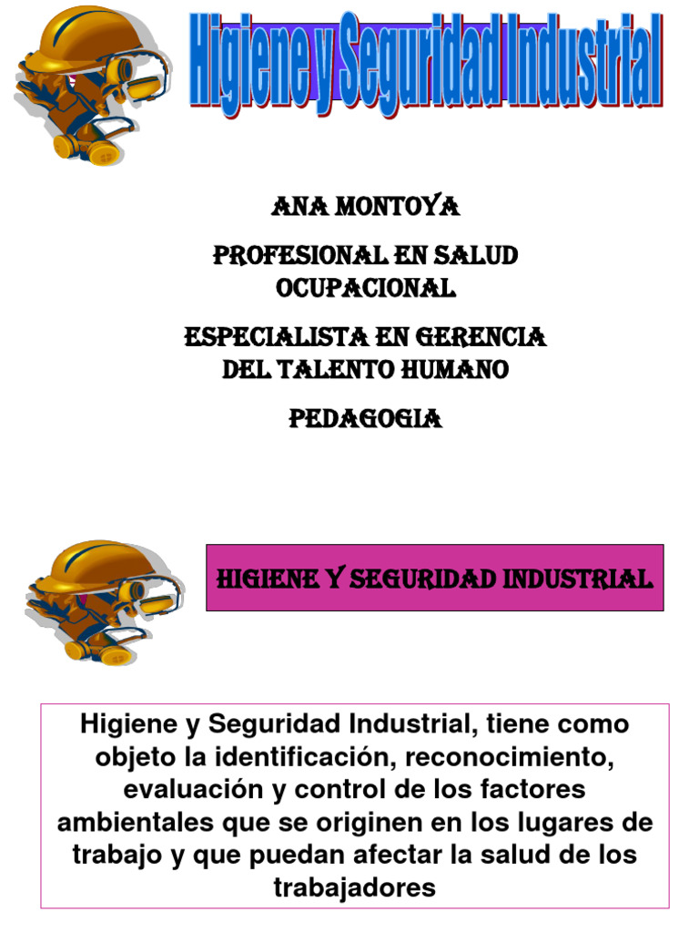Presentacion, Higiene y Seguridad Industrial | PDF | Seguridad y salud ...