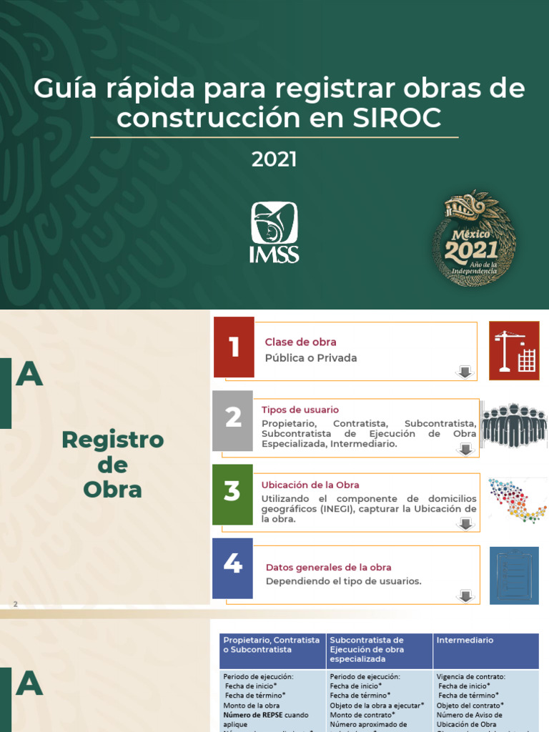 Registro de Obras en SIROC: Guía Rápida | PDF | Informática ...