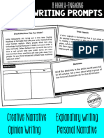 Writing Prompts: Creative Narrative Explanatory Writing Opinion Writing Personal Narrative