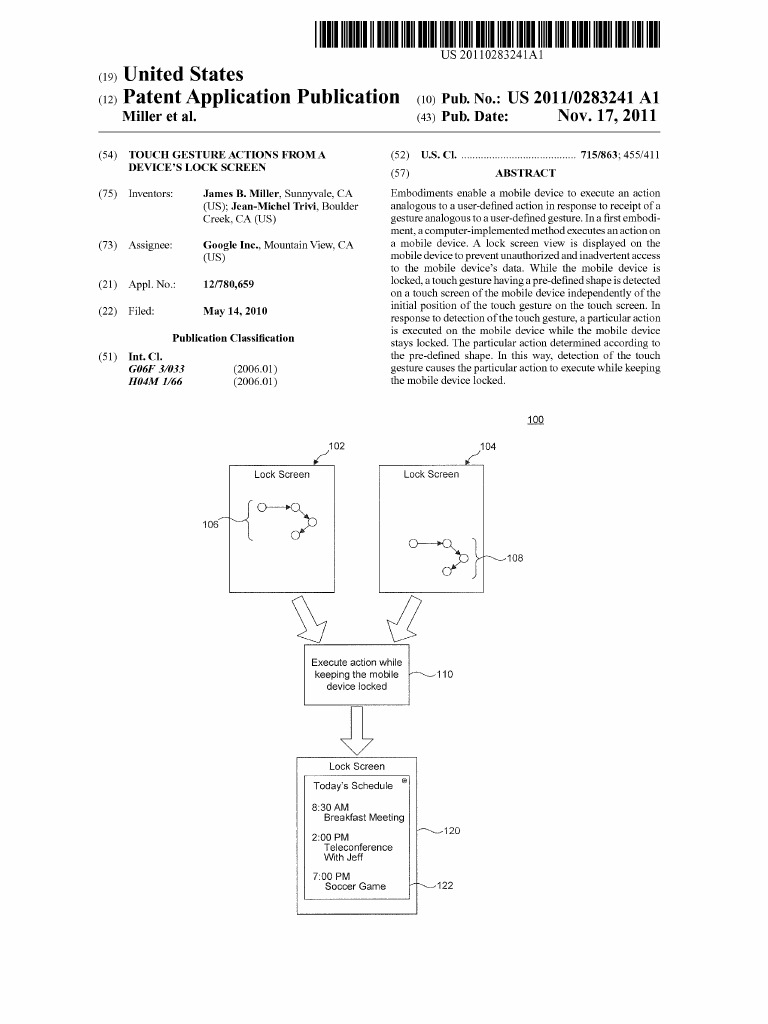 Touch Gesture Actions From A Device's Lock Screen | PDF