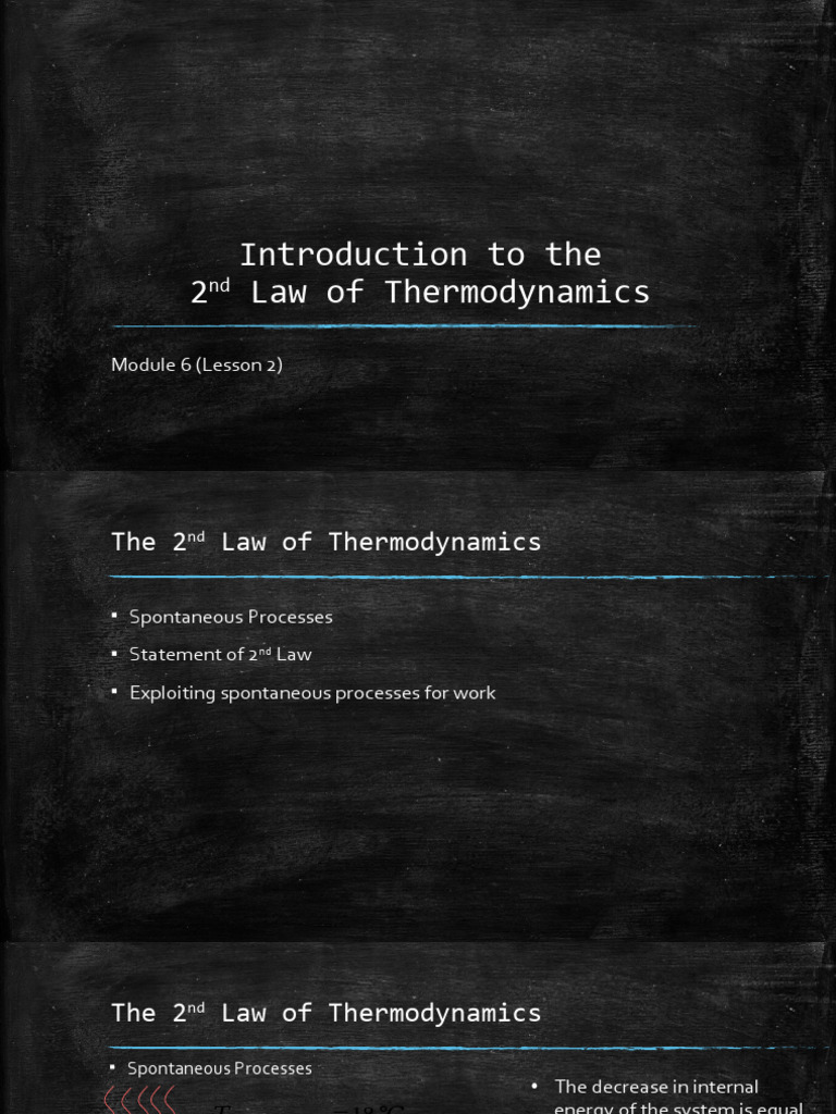 Module 6 Lesson 2 (Introduction To The 2nd Law) | PDF | Second Law Of ...