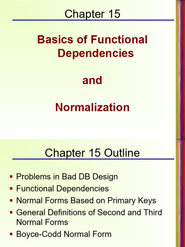 Functional Dependencies and Normalization | PDF | Information ...