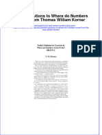 Download pdf Partial Solutions To Where Do Numbers Come From Thomas William Korner ebook full chapter 