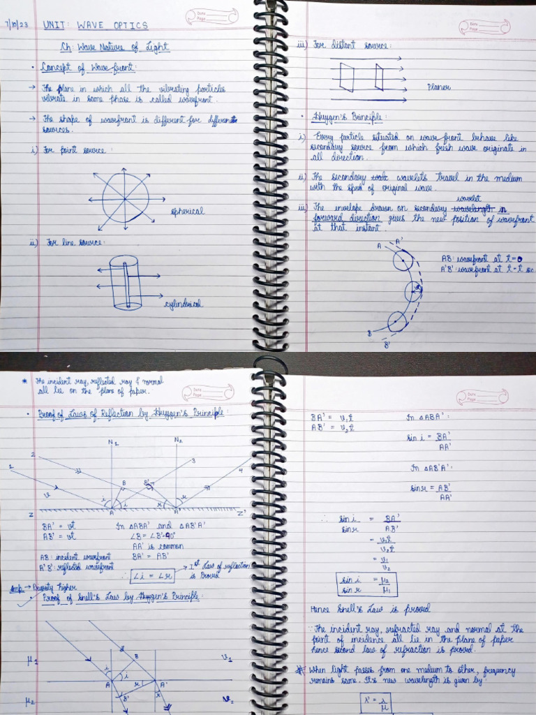 Wave Optics School Level Isc Notes | PDF