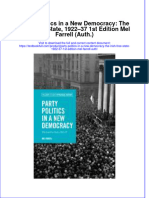 Textbook Party Politics in A New Democracy The Irish Free State 1922 37 1St Edition Mel Farrell Auth Ebook All Chapter PDF