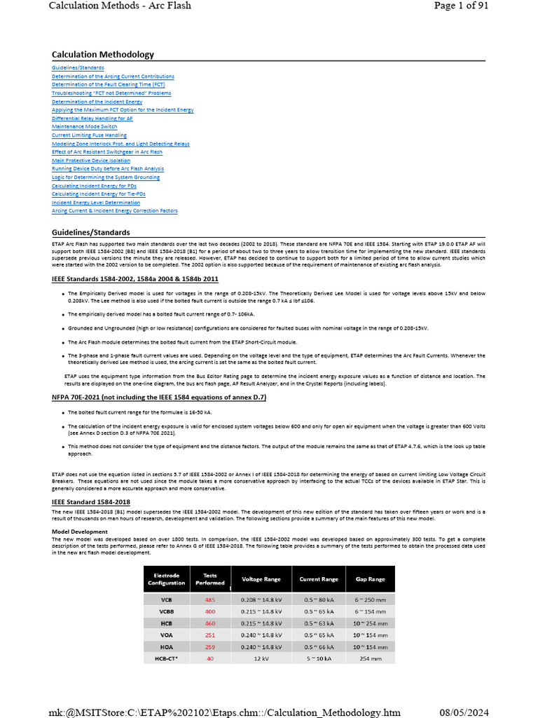 Arc Flash Calculation Methodology Guide | PDF | Electric Arc ...