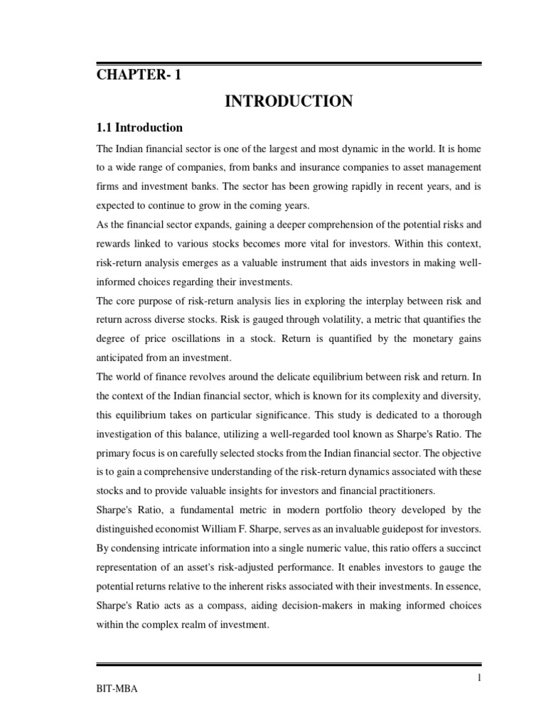 Risk-Return Analysis in Indian Stocks | PDF | Banks | Stock Exchange