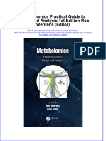 PDF Metabolomics Practical Guide To Design and Analysis 1St Edition Ron Wehrens Editor Ebook Full Chapter