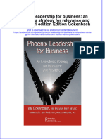Download textbook Phoenix Leadership For Business An Executives Strategy For Relevance And Resilience 1 Edition Edition Gokenbach ebook all chapter pdf 