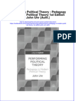 Textbook Performing Political Theory Pedagogy in Modern Political Theory 1St Edition John Uhr Auth Ebook All Chapter PDF